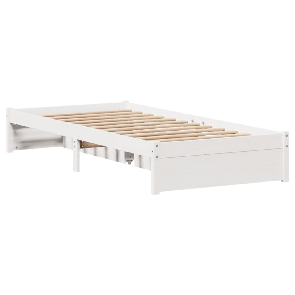 vidaXL Bedframe zonder matras massief grenenhout wit 90x200 cm