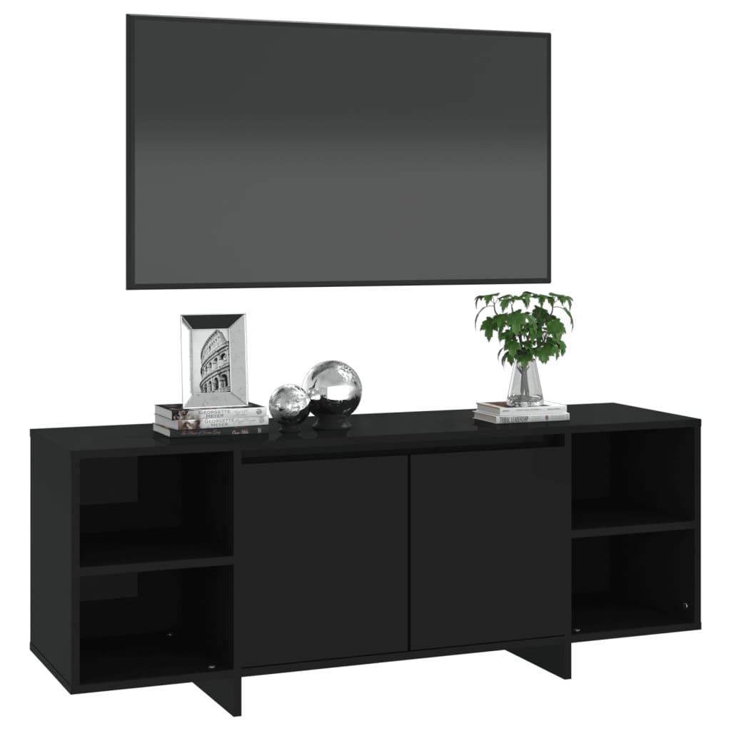 vidaXL Tv-meubel 130x35x50 cm bewerkt hout zwart