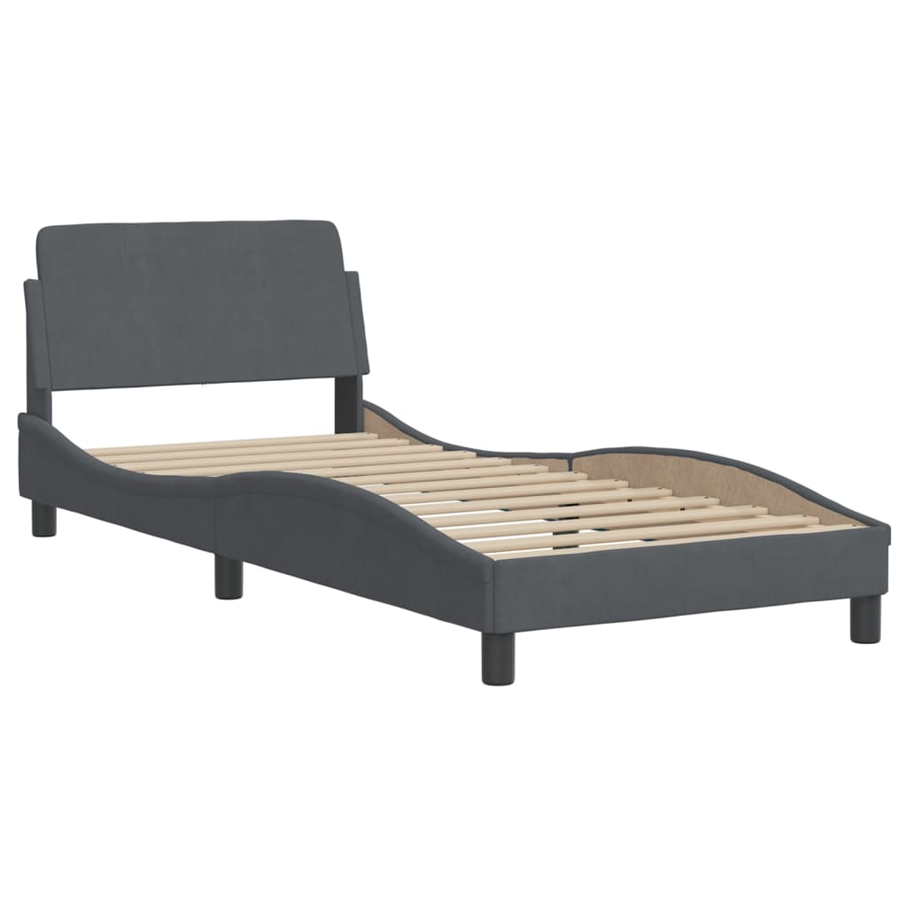 vidaXL Bedframe zonder matras 80x200 cm fluweel donkergrijs