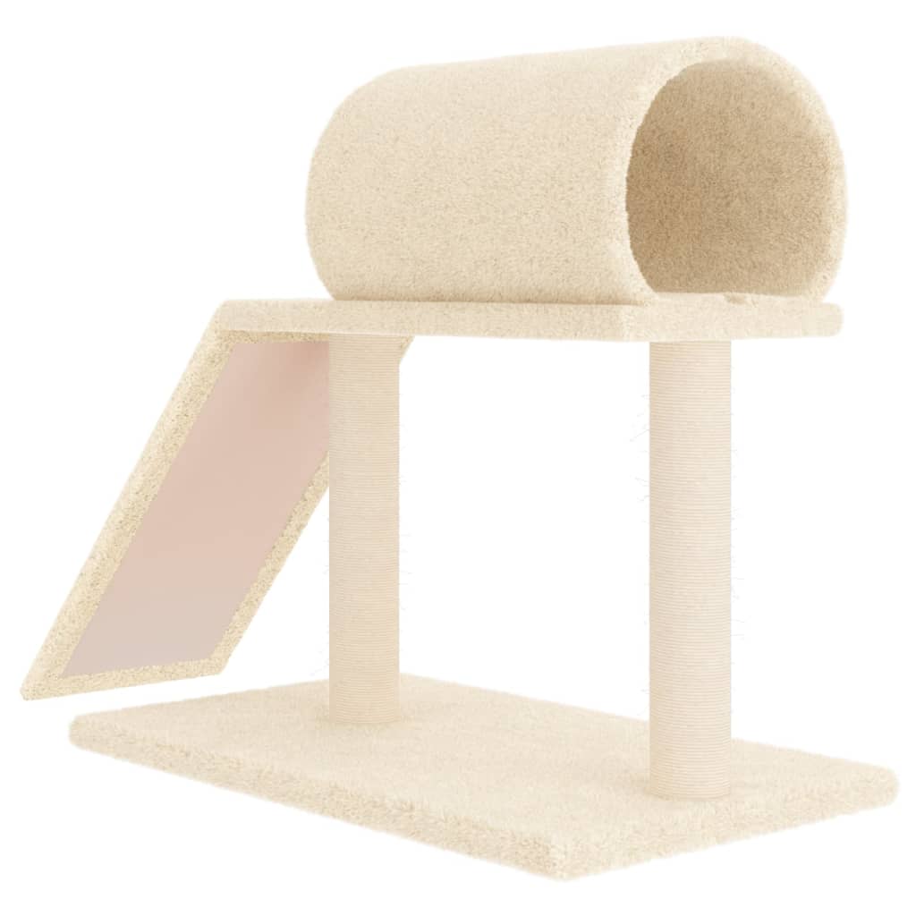 vidaXL Kattenmeubel met tunnel en ladder 55,5 cm crèmekleurig