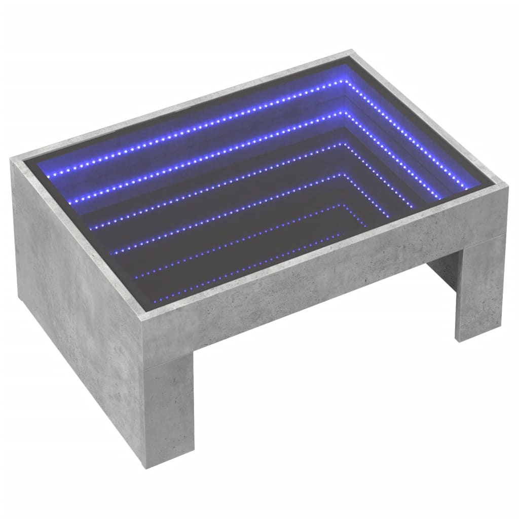 vidaXL Salontafel met Infinity LED 70x50x30 cm betongrijs