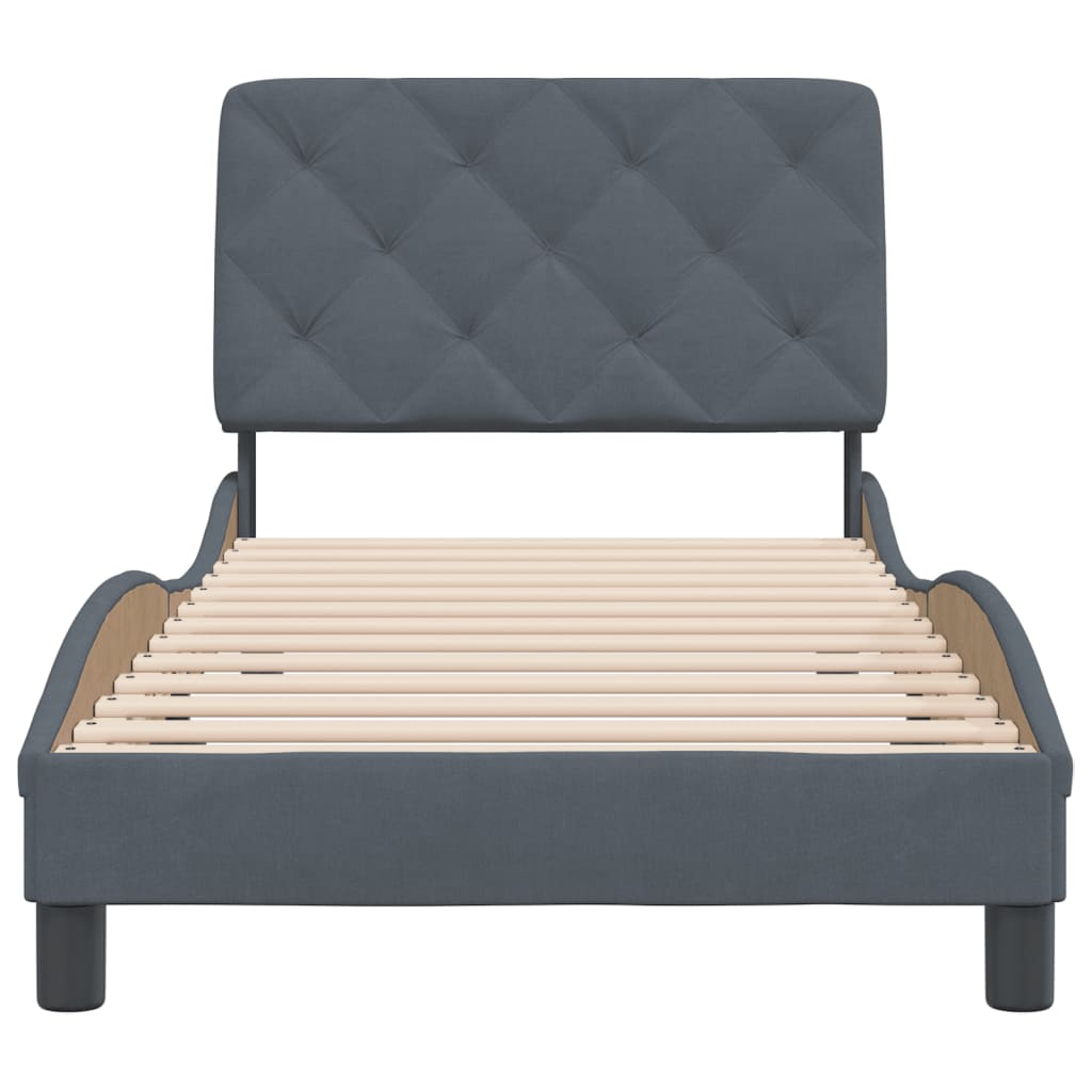 vidaXL Bedframe zonder matras 80x200 cm fluweel donkergrijs