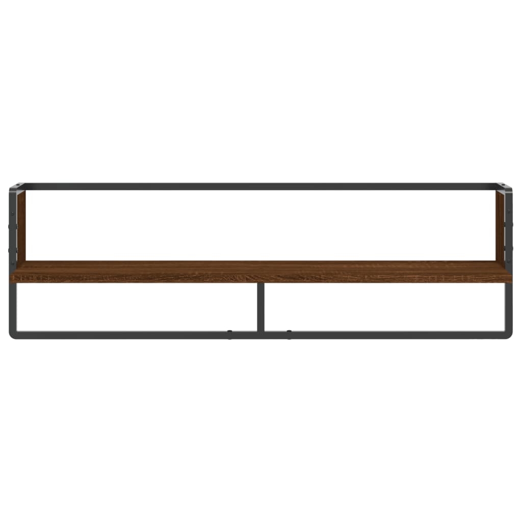 vidaXL Wandschap met stang 100x25x30 cm bruin eikenkleur