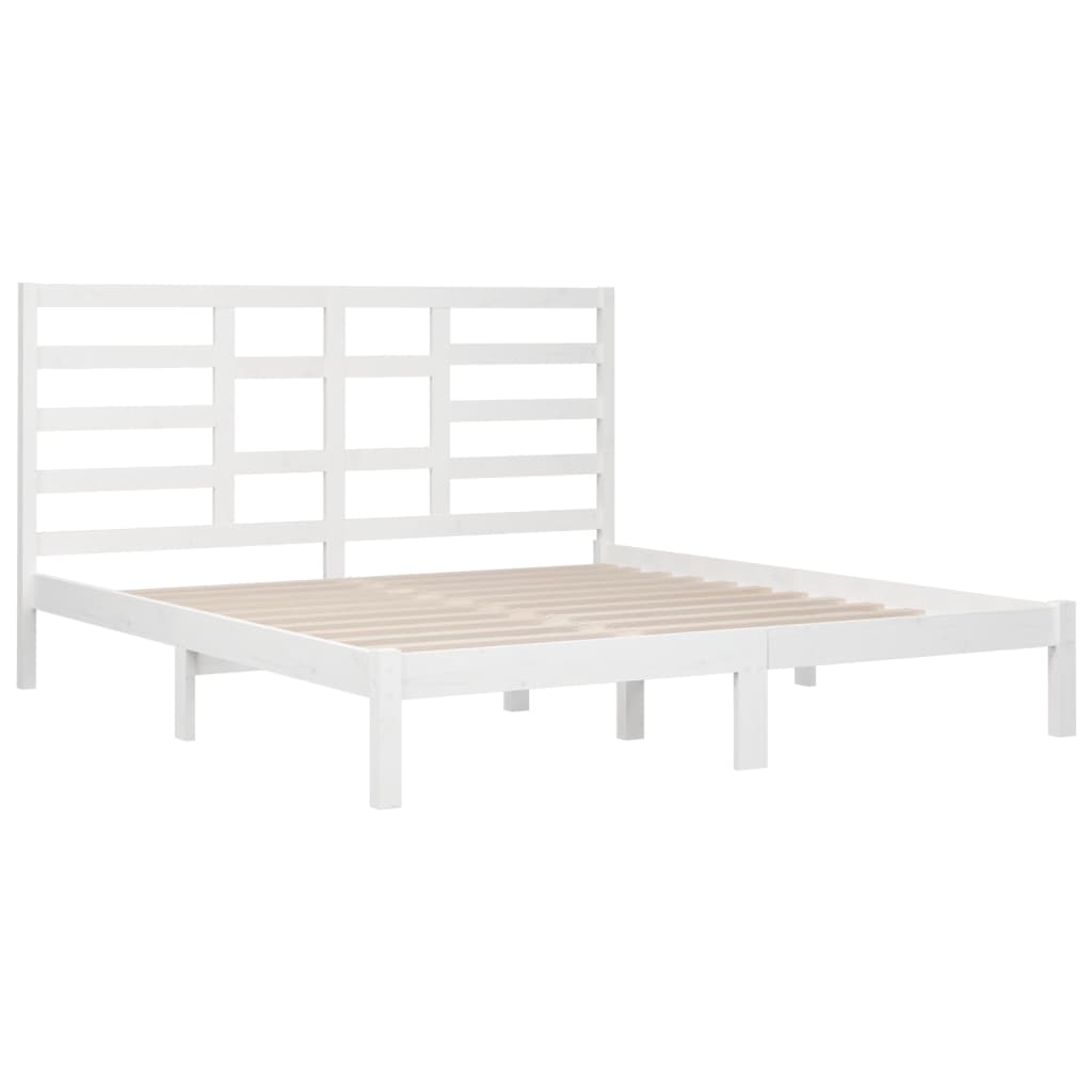 vidaXL Bedframe massief hout wit 180x200 cm