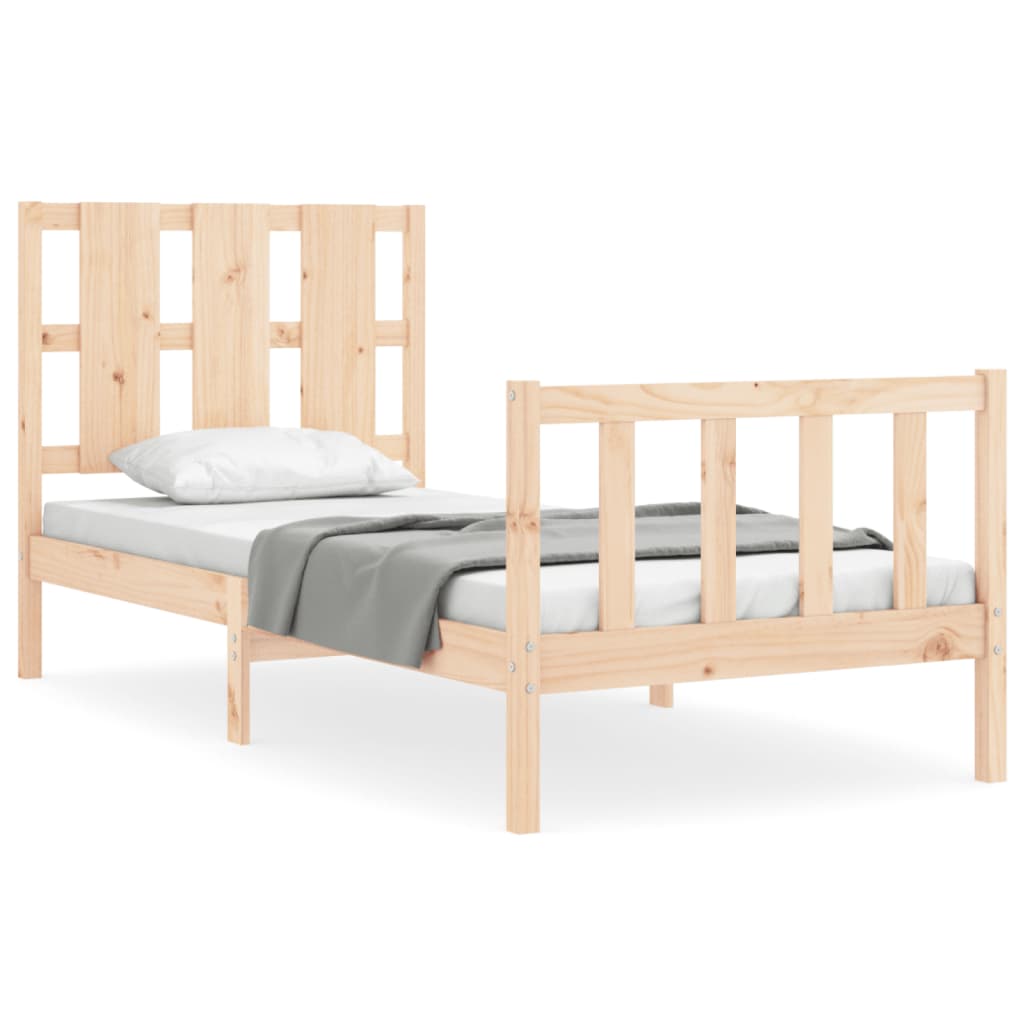 vidaXL Bedframe met hoofdbord massief hout