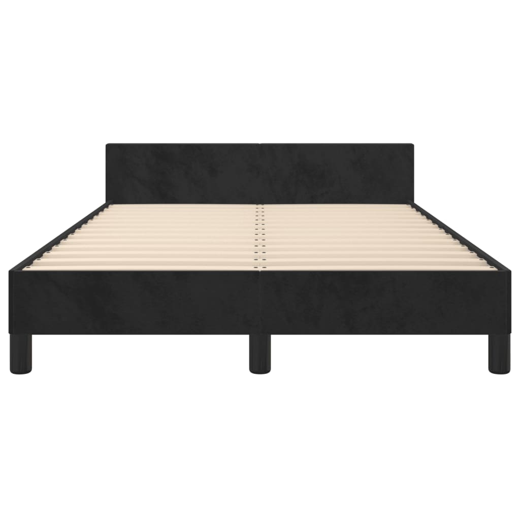 vidaXL Bedframe met hoofdbord fluweel zwart 120x190 cm