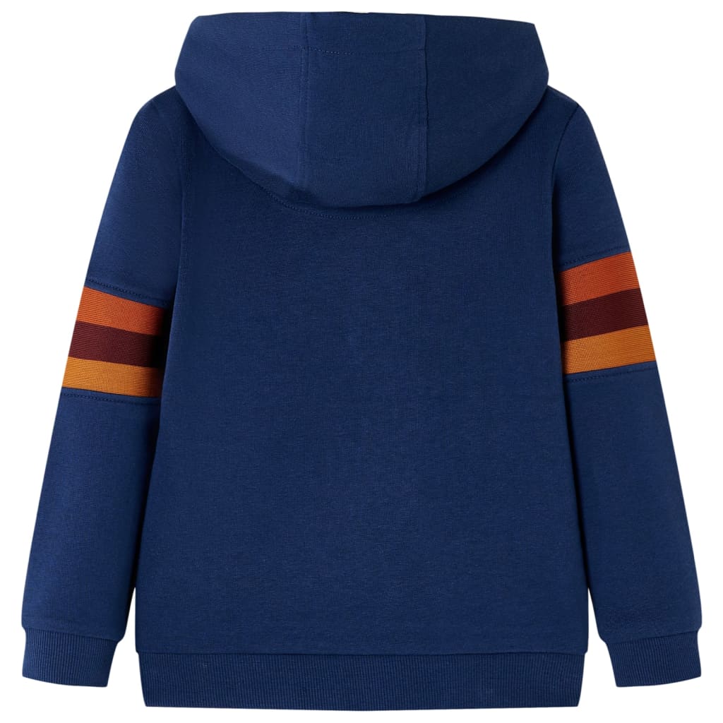 Kindertrui met capuchon 140 marineblauw