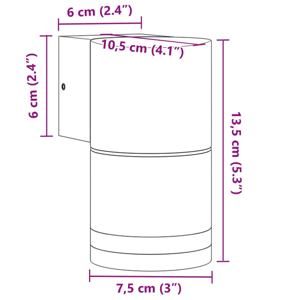 vidaXL Buitenwandlampen 2 st gegoten aluminium zwart