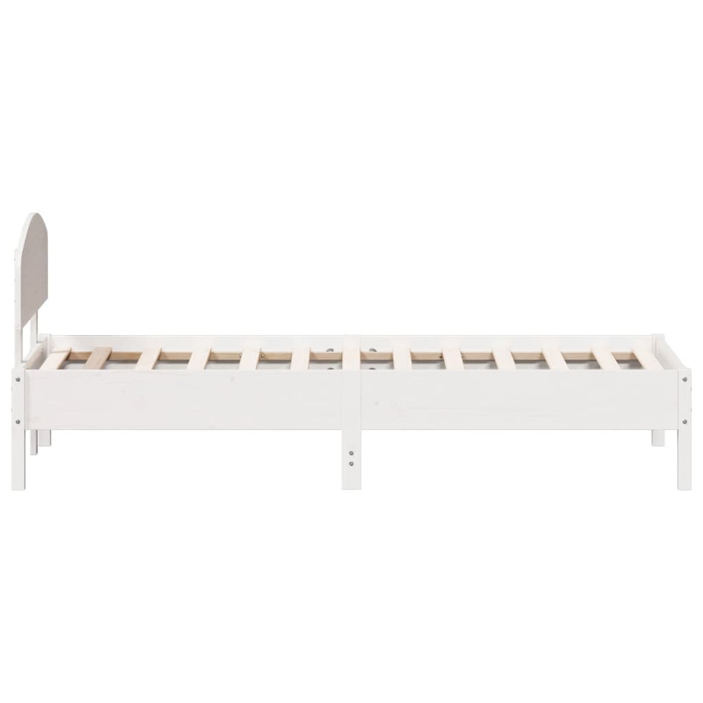 vidaXL Bedframe zonder matras massief grenenhout wit 90x200 cm