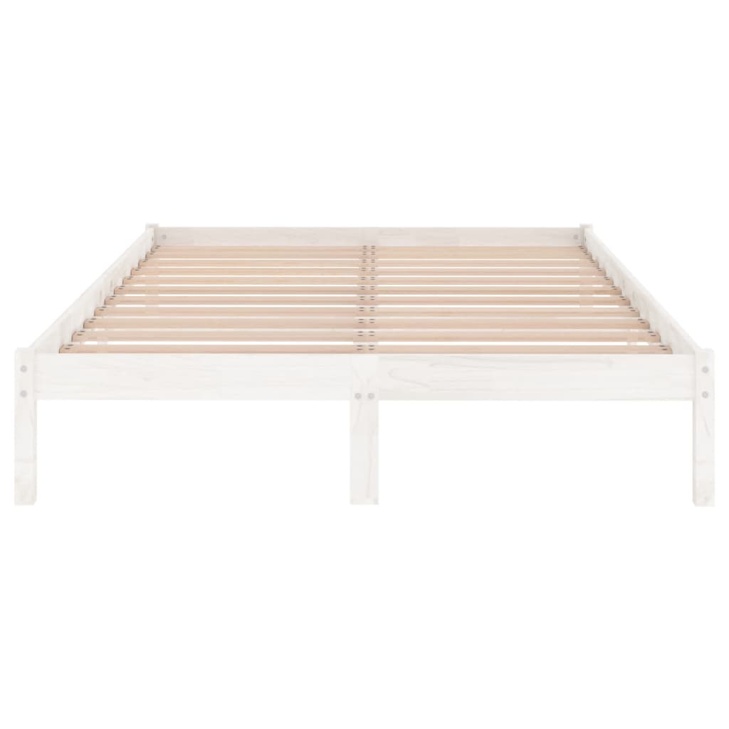 vidaXL Bedframe massief hout wit 150x200 cm