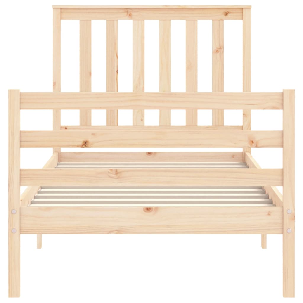 vidaXL Bedframe met hoofdbord massief hout