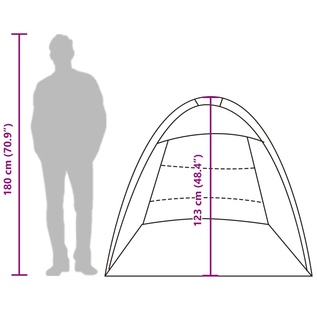 vidaXL Strandtent 3-persoons waterdicht grijs