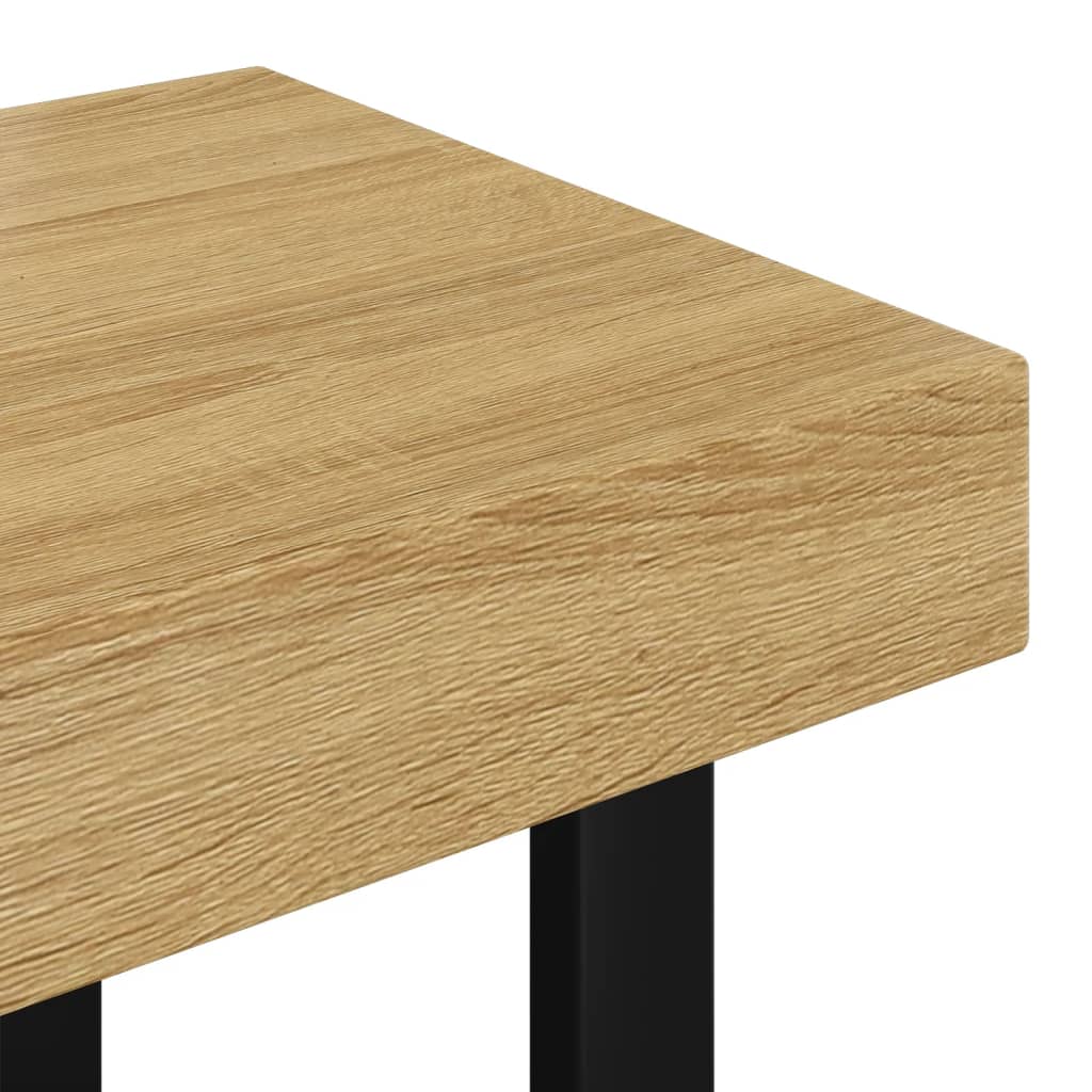 vidaXL Salontafel 90x45x40 cm MDF en ijzer lichtbruin en zwart