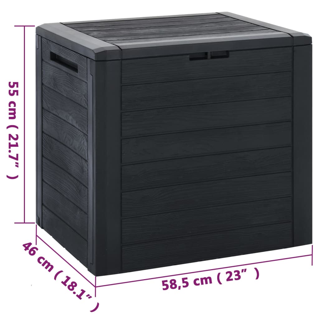 vidaXL Tuinbox 58,5x46x55 cm polypropeen antracietkleurig