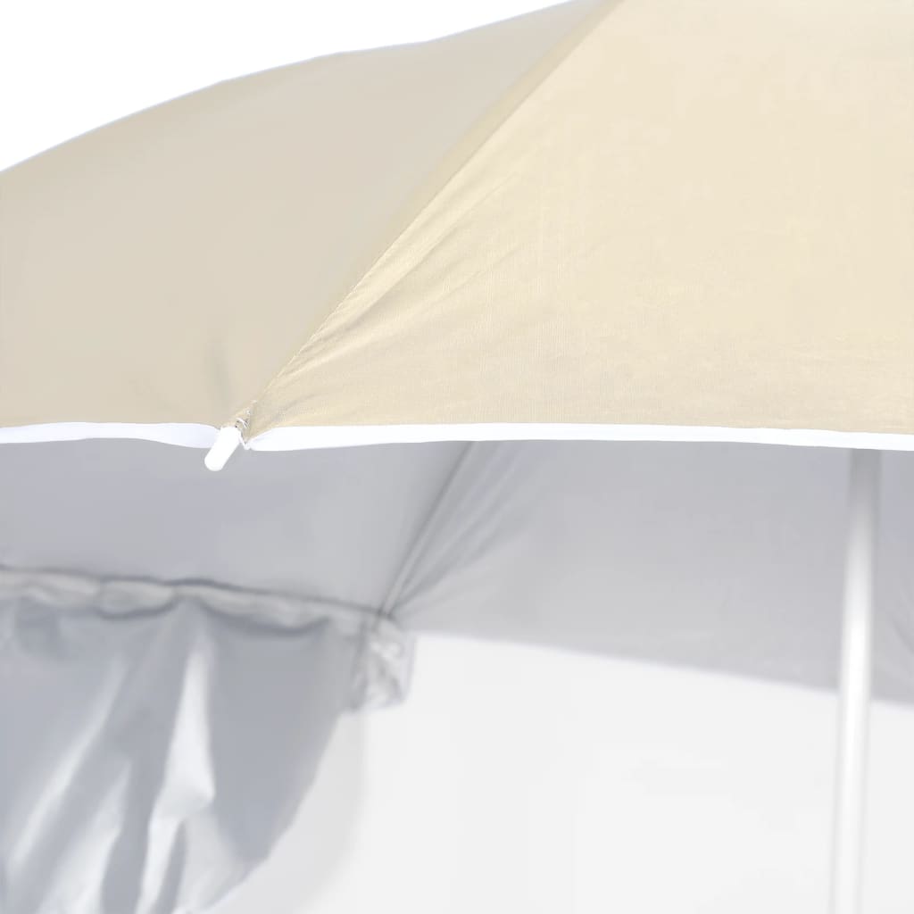 vidaXL Strandparasol met zijwanden 215 cm zandkleurig