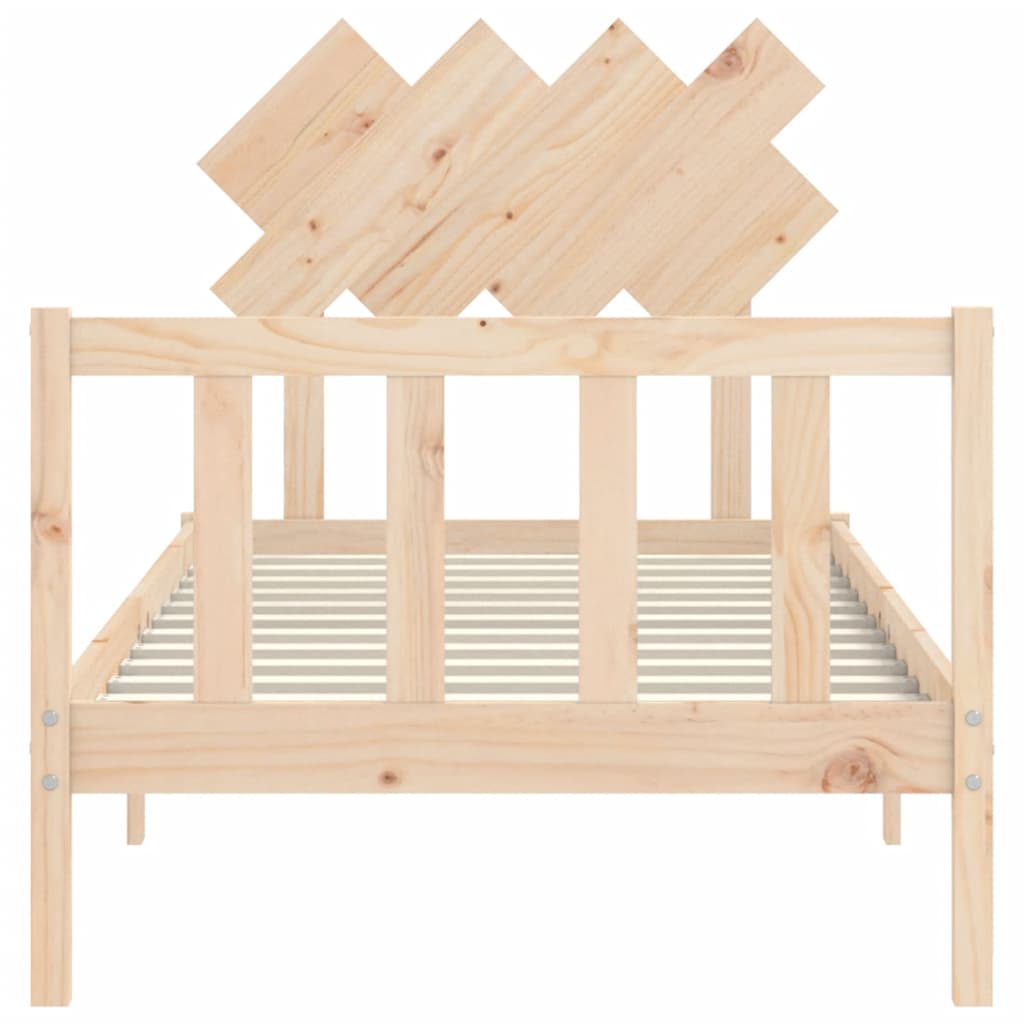 vidaXL Bedframe met hoofdbord massief hout 90x200 cm