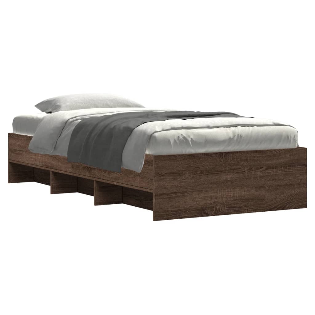 vidaXL Bedframe zonder matras bewerkt hout bruin eikenkleur 75x190 cm