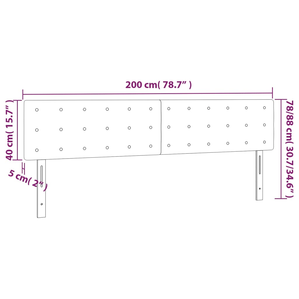 vidaXL Hoofdborden 2 st 100x5x78/88 cm kunstleer wit