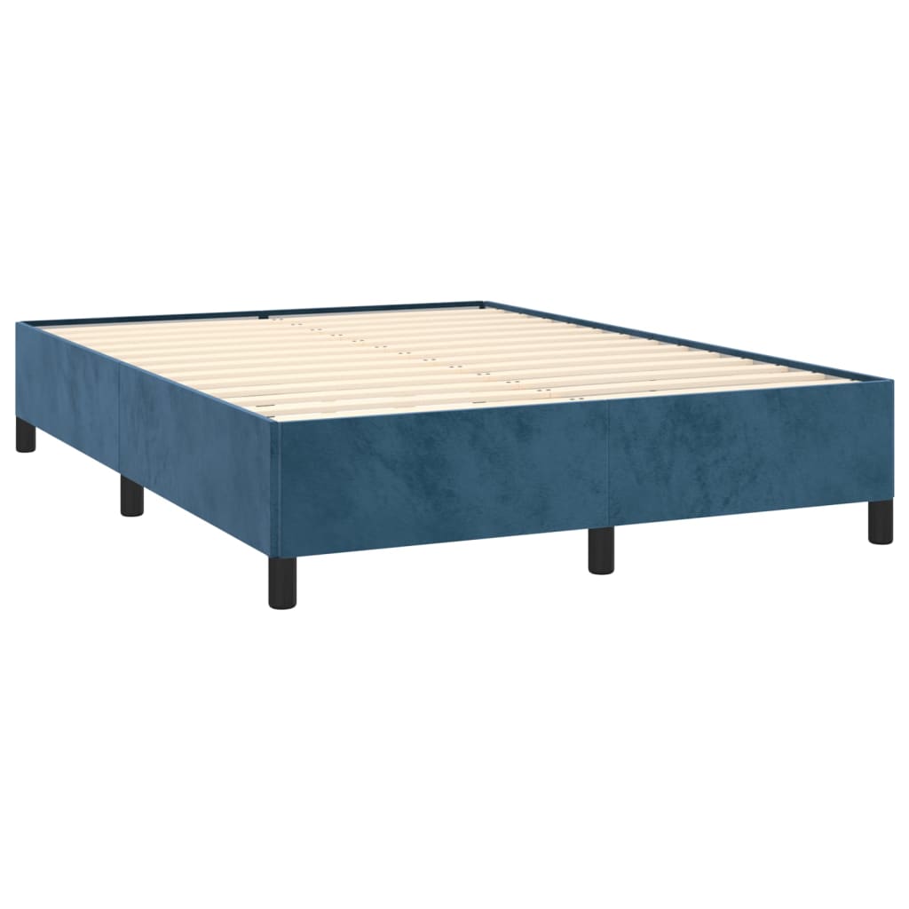 vidaXL Bedframe fluweel donkerblauw 140x190 cm