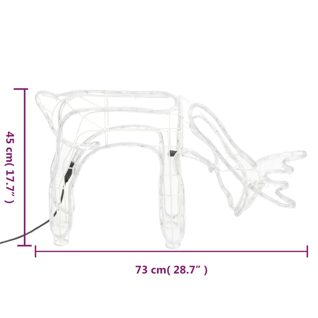 vidaXL Kerstfiguur rendier 3 st 73x31x45 cm koudwit