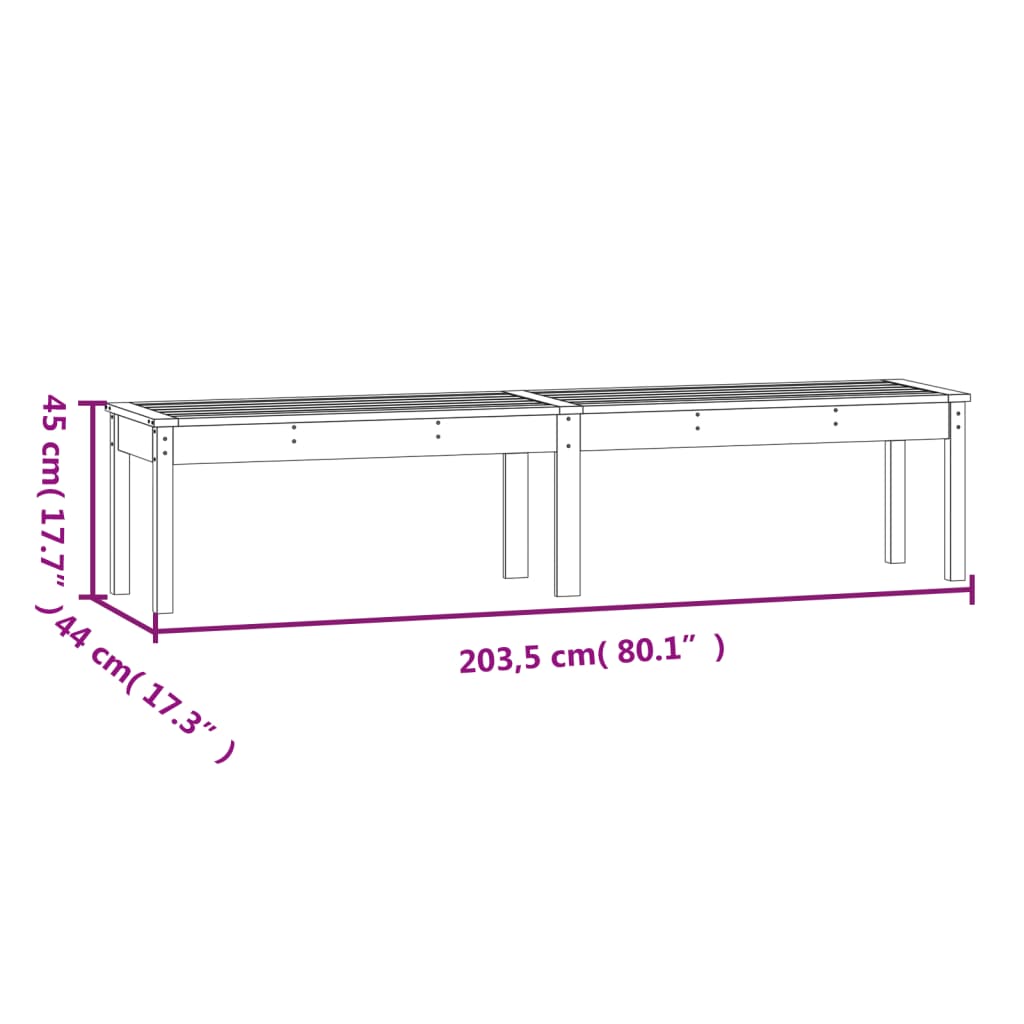 vidaXL Tuinbank 2-zits 203,5x44x45 cm massief douglashout