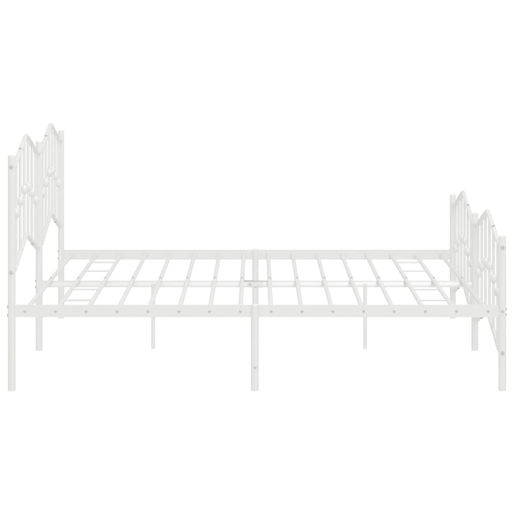 vidaXL Bedframe met hoofd- en voeteneinde metaal wit 200x200 cm