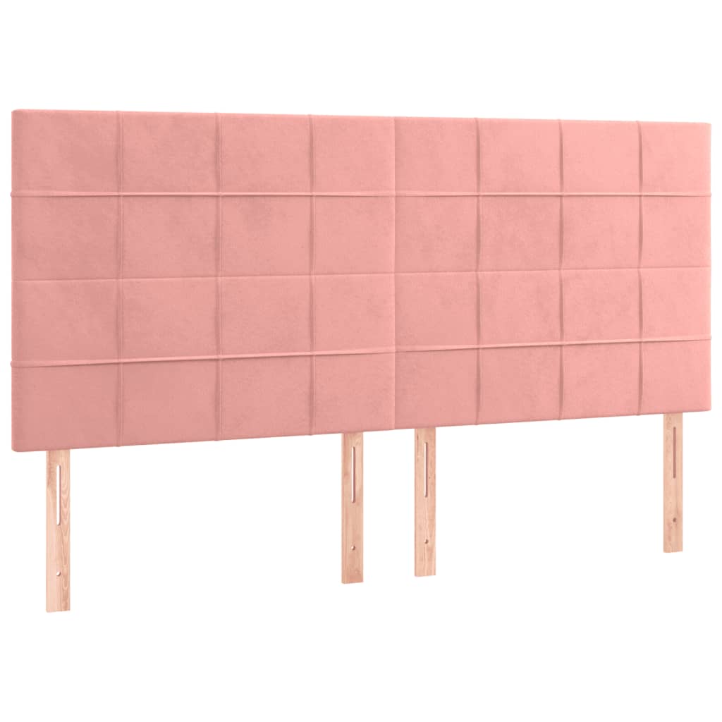 vidaXL Bedframe met hoofdeinde fluweel roze 180x200 cm