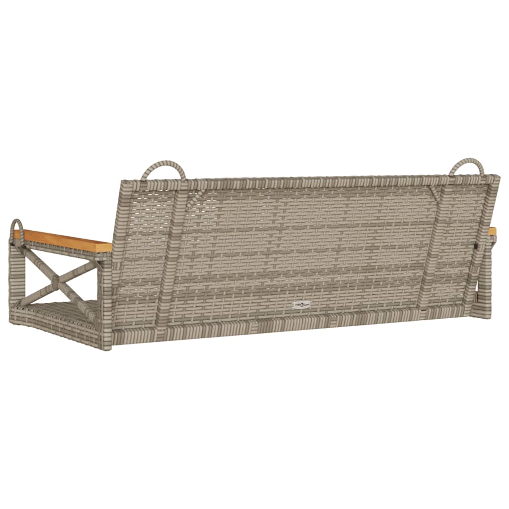 vidaXL Schommelbank 109x62x40 cm poly rattan grijs