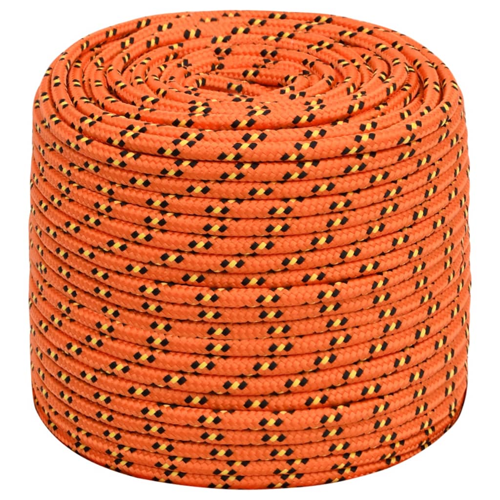 vidaXL Boottouw 10 mm 100 m polypropyleen oranje