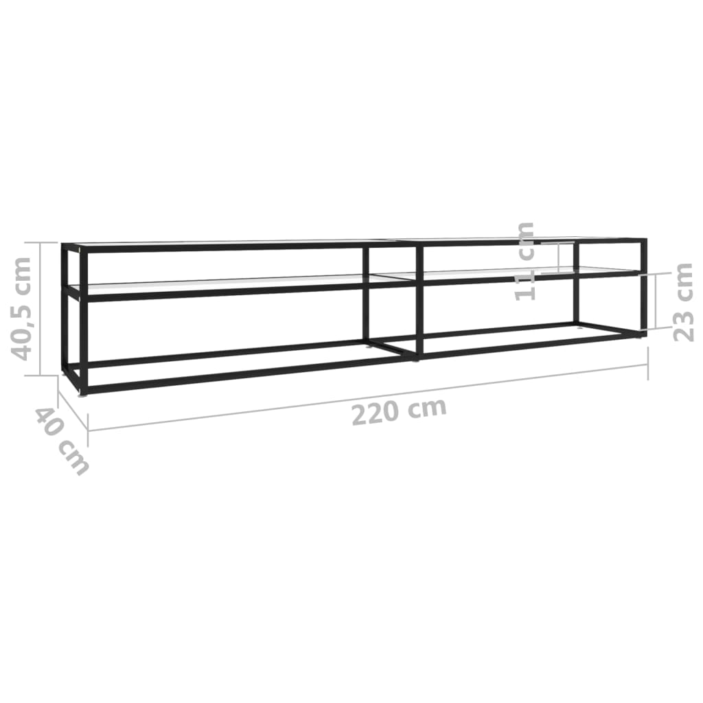 vidaXL Tv-meubel 220x40x40,5 cm gehard glas transparant