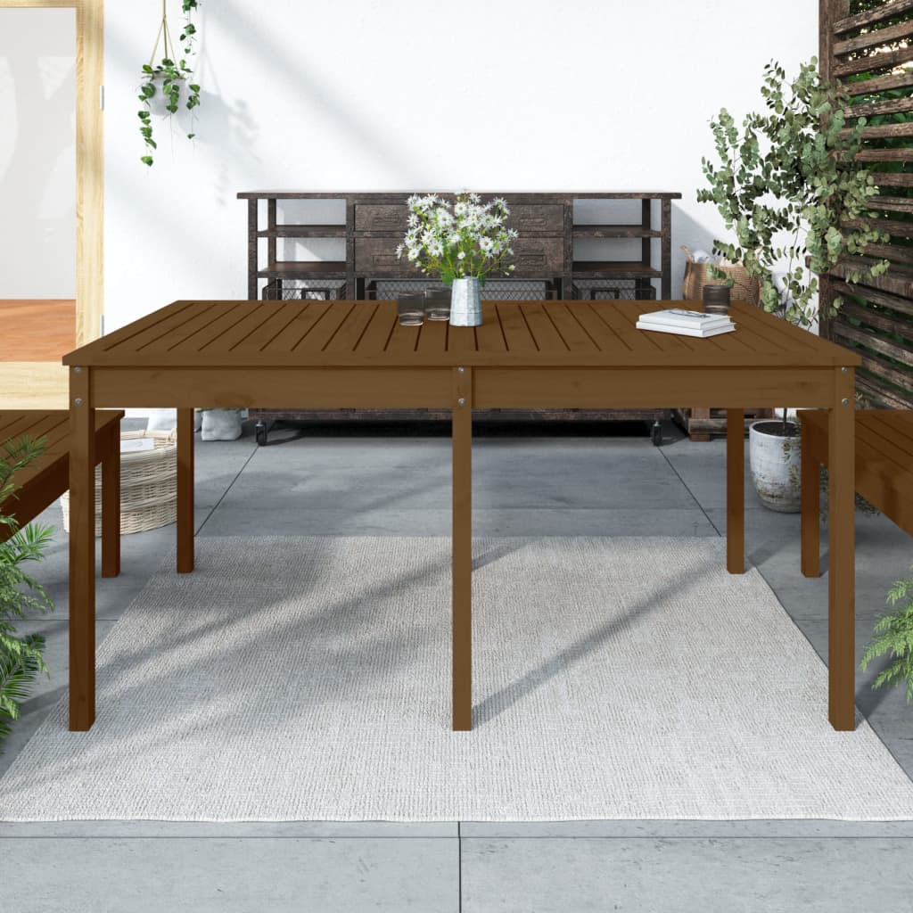 vidaXL Tuintafel 159,5x82,5x76 cm massief grenenhout honingbruin