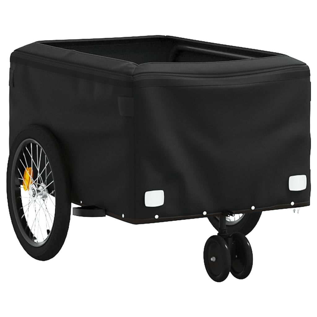 vidaXL Fietstrailer 30 kg ijzer zwart en geel