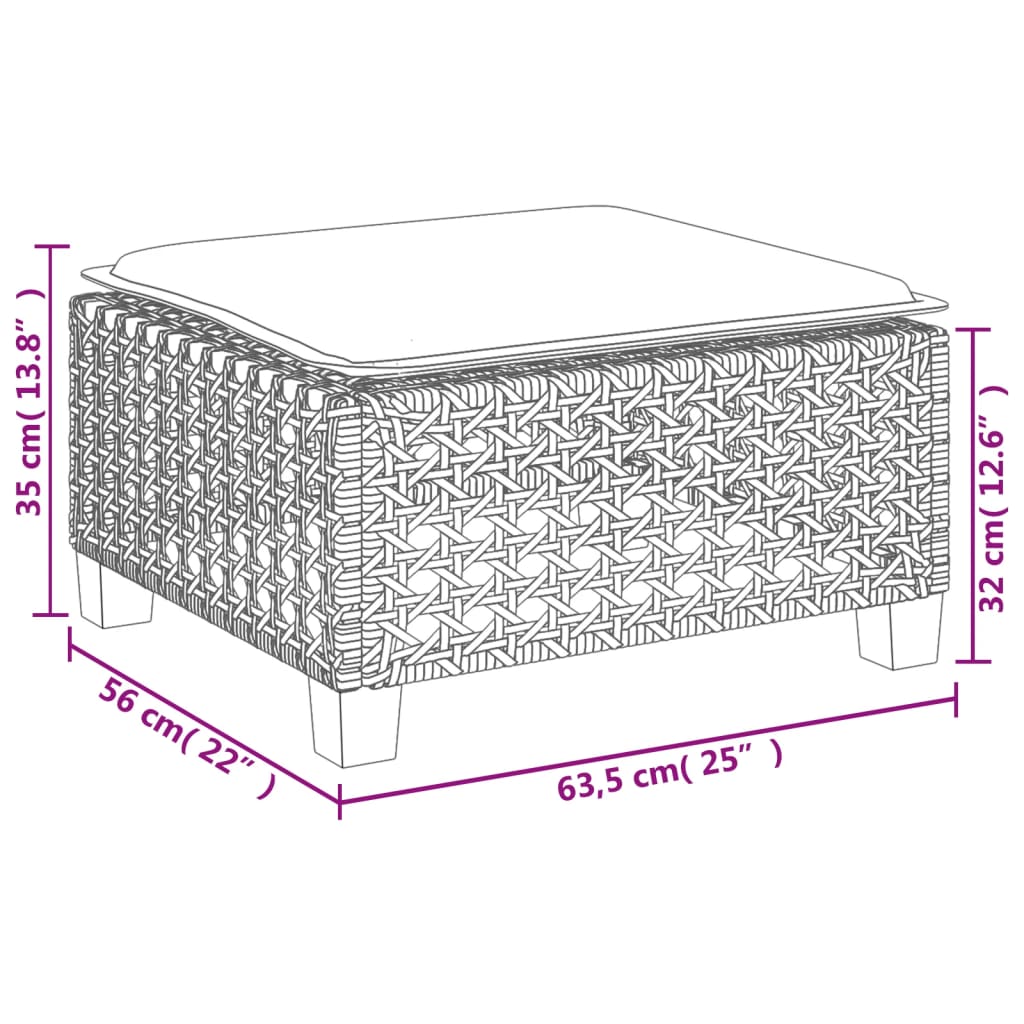 vidaXL 8-delige Loungeset met kussens poly rattan zwart