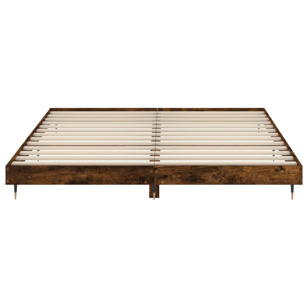 vidaXL Bedframe zonder matras hout gerookt eikenkleurig 140x200 cm