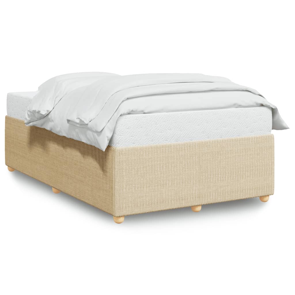 vidaXL Bedframe stof crèmekleurig 120x190 cm