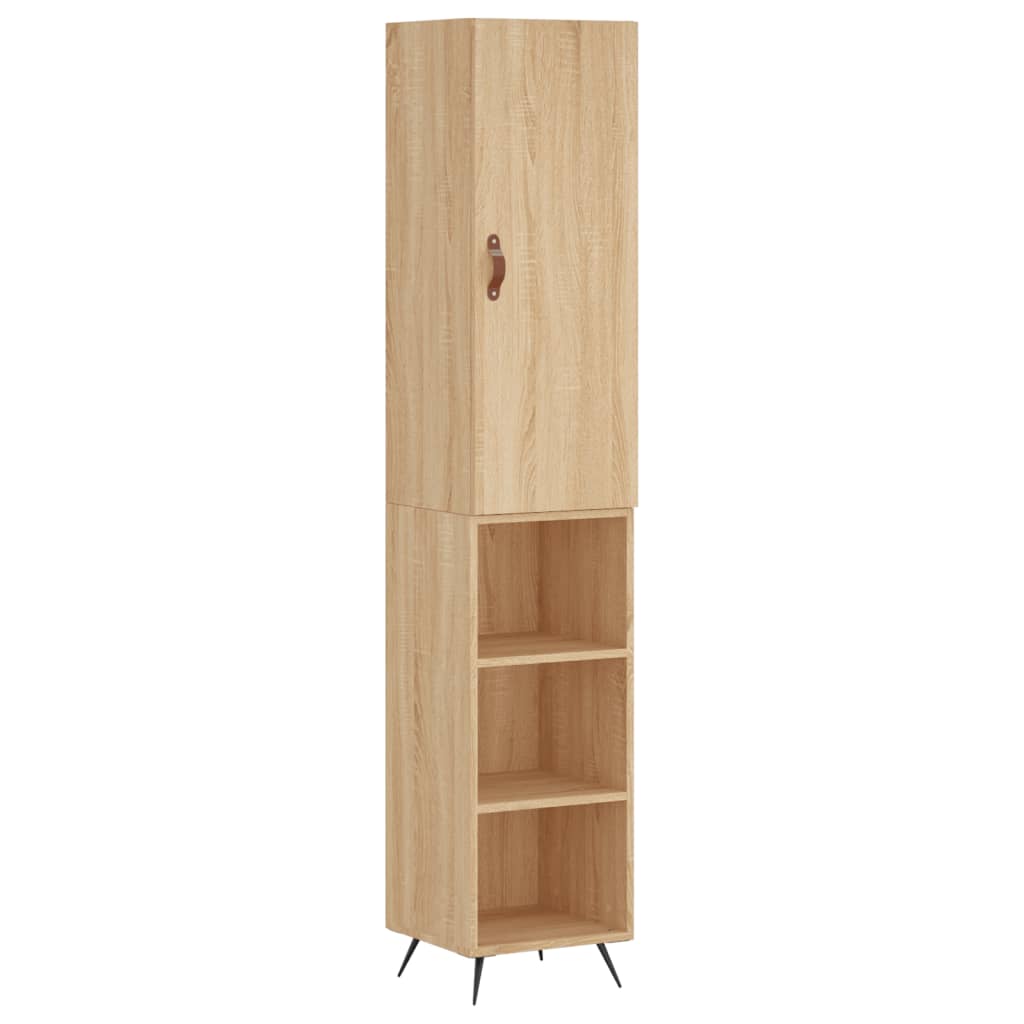 vidaXL Hoge kast 34,5x34x180 cm bewerkt hout sonoma eikenkleurig