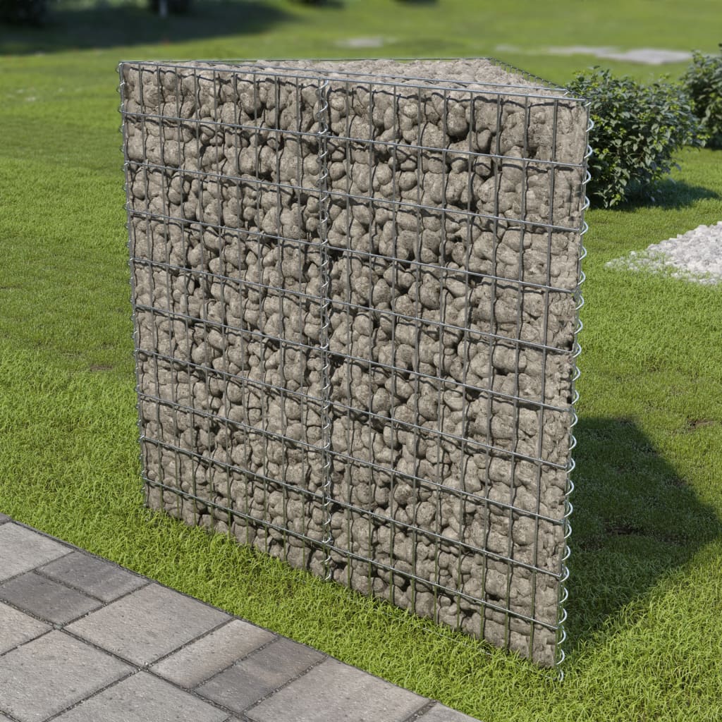 vidaXL Gabion plantenbak verhoogd 75x75x100 cm gegalvaniseerd staal