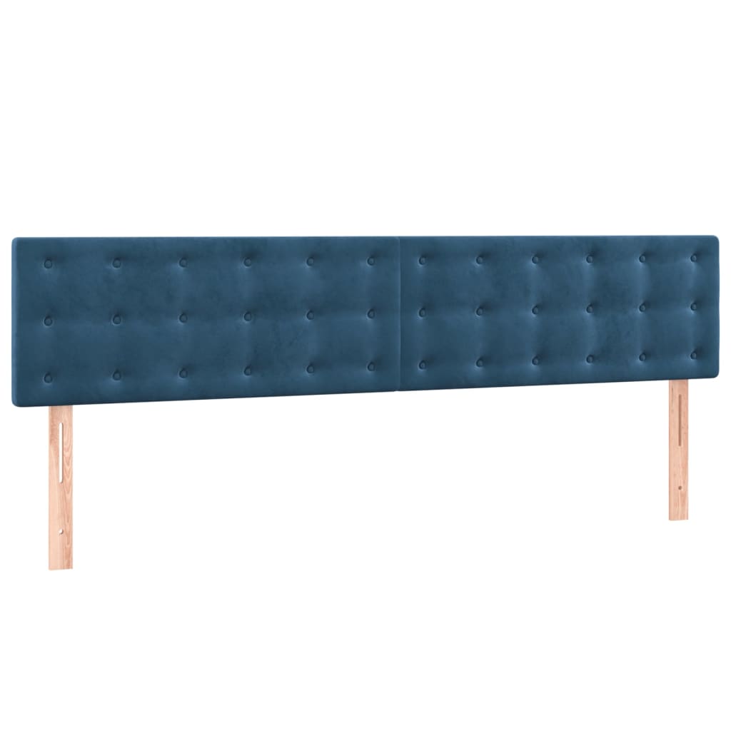 vidaXL Boxspring met matras fluweel donkerblauw 160x200 cm