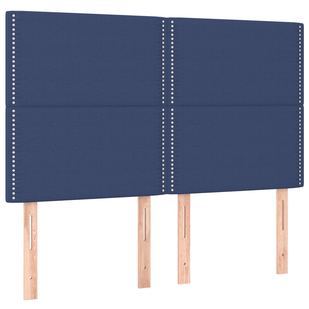 vidaXL Hoofdborden 4 st 72x5x78/88 cm stof blauw