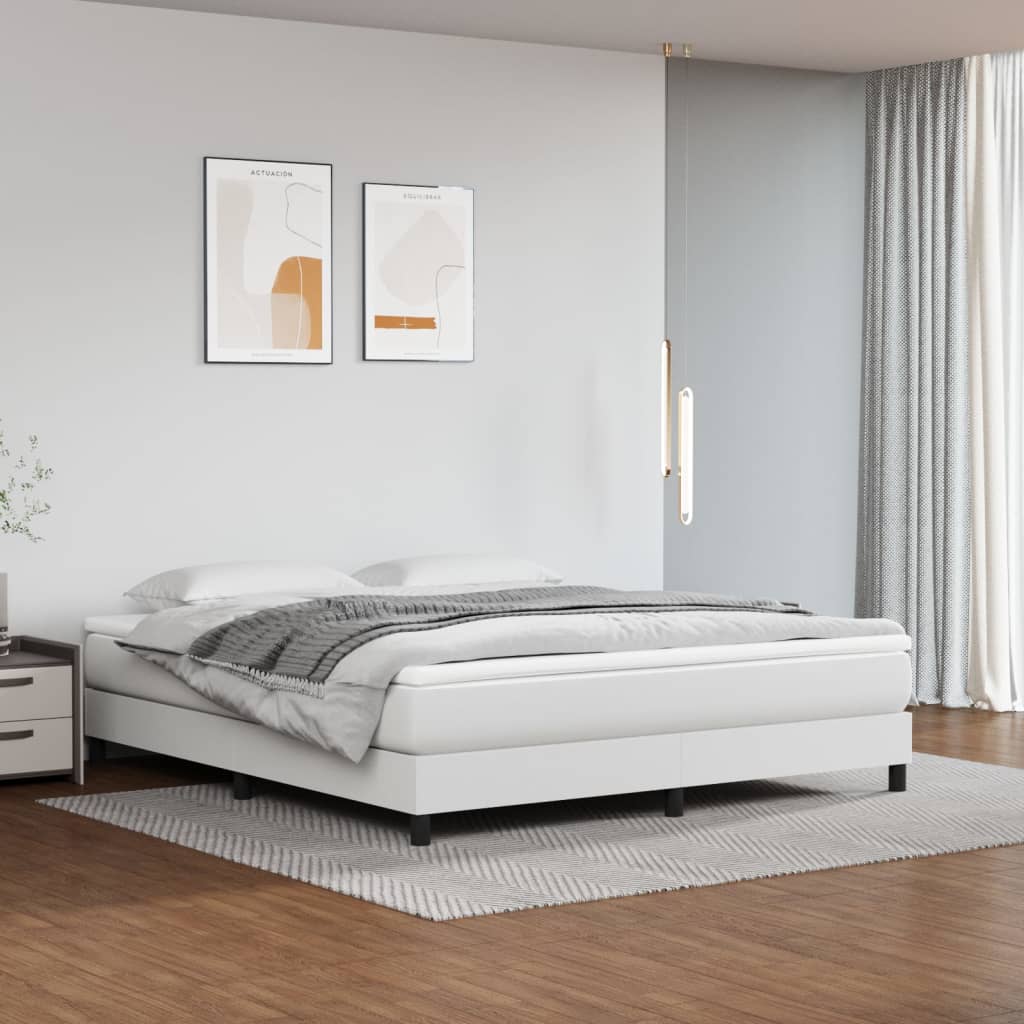 vidaXL Bedframe kunstleer wit 180x200 cm