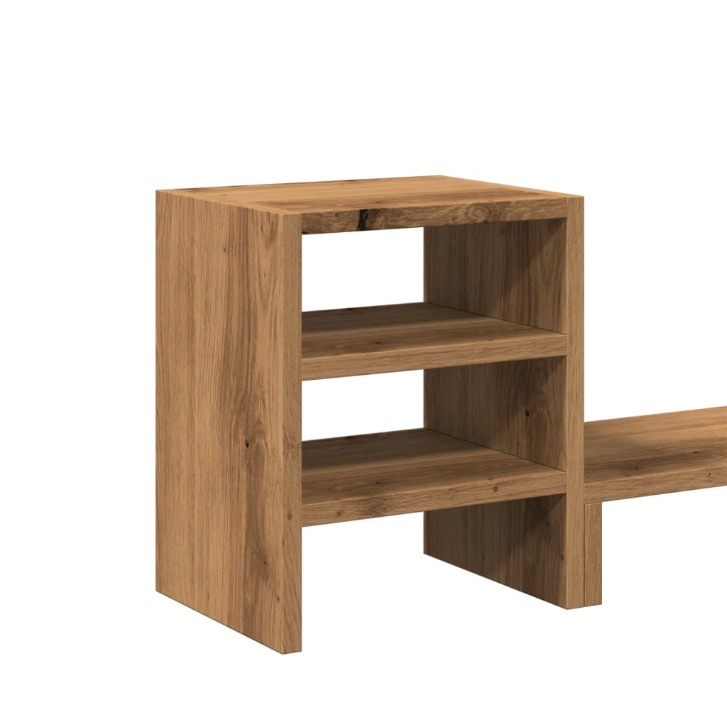 vidaXL Monitorstandaard met bureau-organizer hout artisanaal eiken