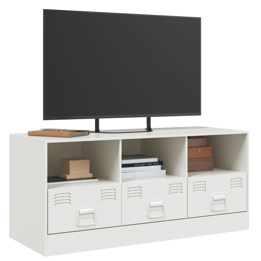 vidaXL Tv-meubel 99x39x44 cm staal wit