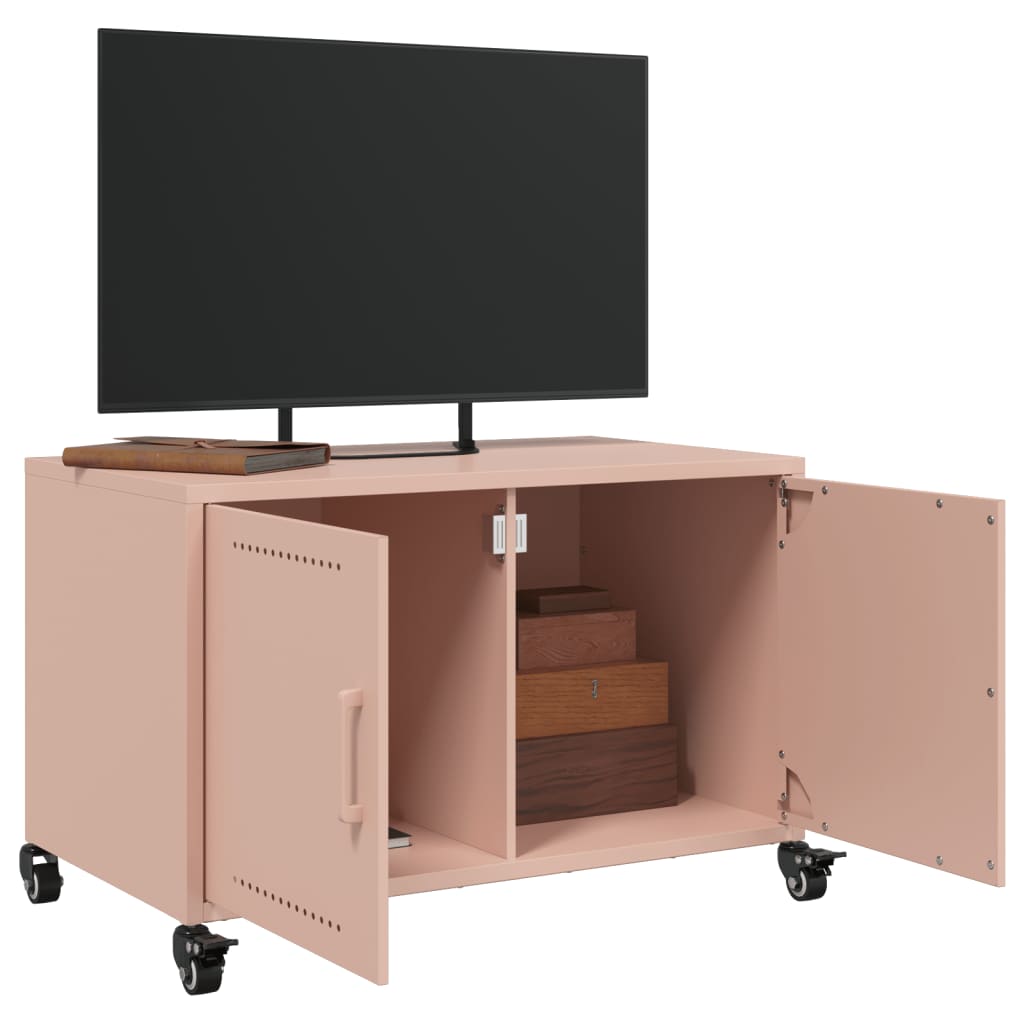 vidaXL Tv-meubel 68x39x43,5 cm staal roze