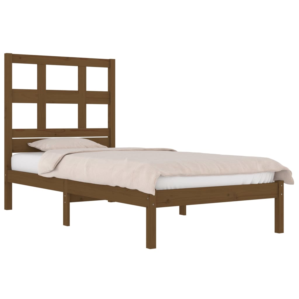 vidaXL Bedframe massief grenenhout honingbruin 100x200 cm