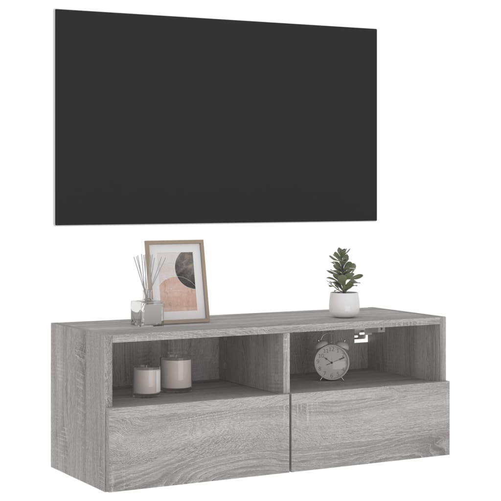 vidaXL Tv-wandmeubel 80x30x30 cm bewerkt hout grijs sonoma eikenkleur