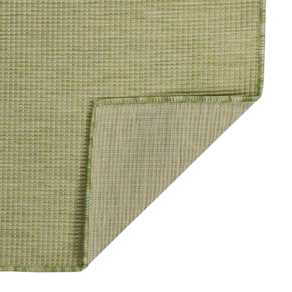 vidaXL Buitenkleed platgeweven 80x250 cm groen