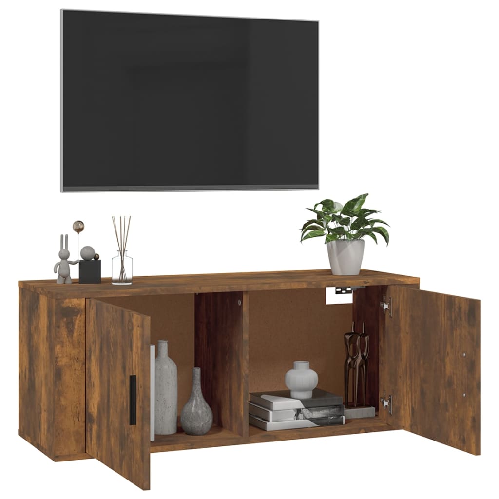 vidaXL Tv-wandmeubel 100x34,5x40 cm gerookt eikenkleurig