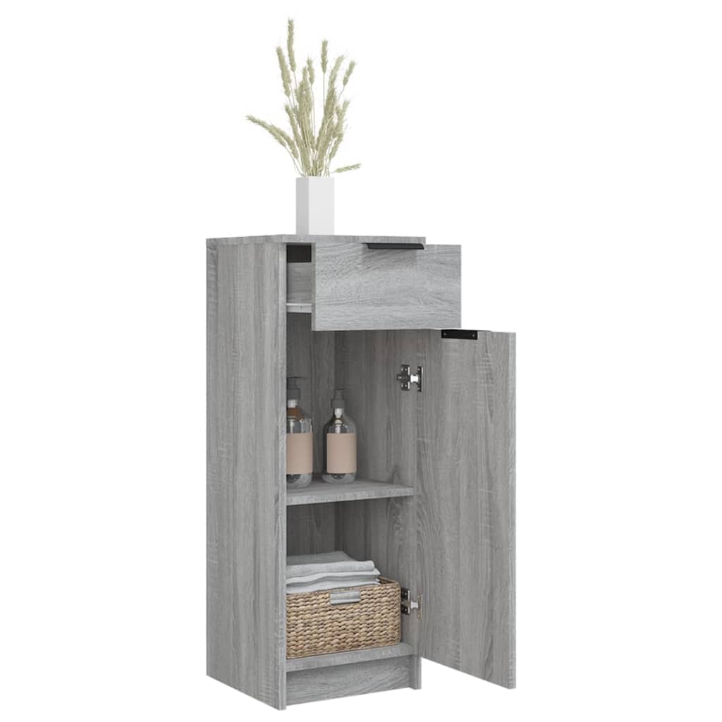 vidaXL Badkamerkast 32x34x90 cm bewerkt hout grijs sonoma eikenkleurig