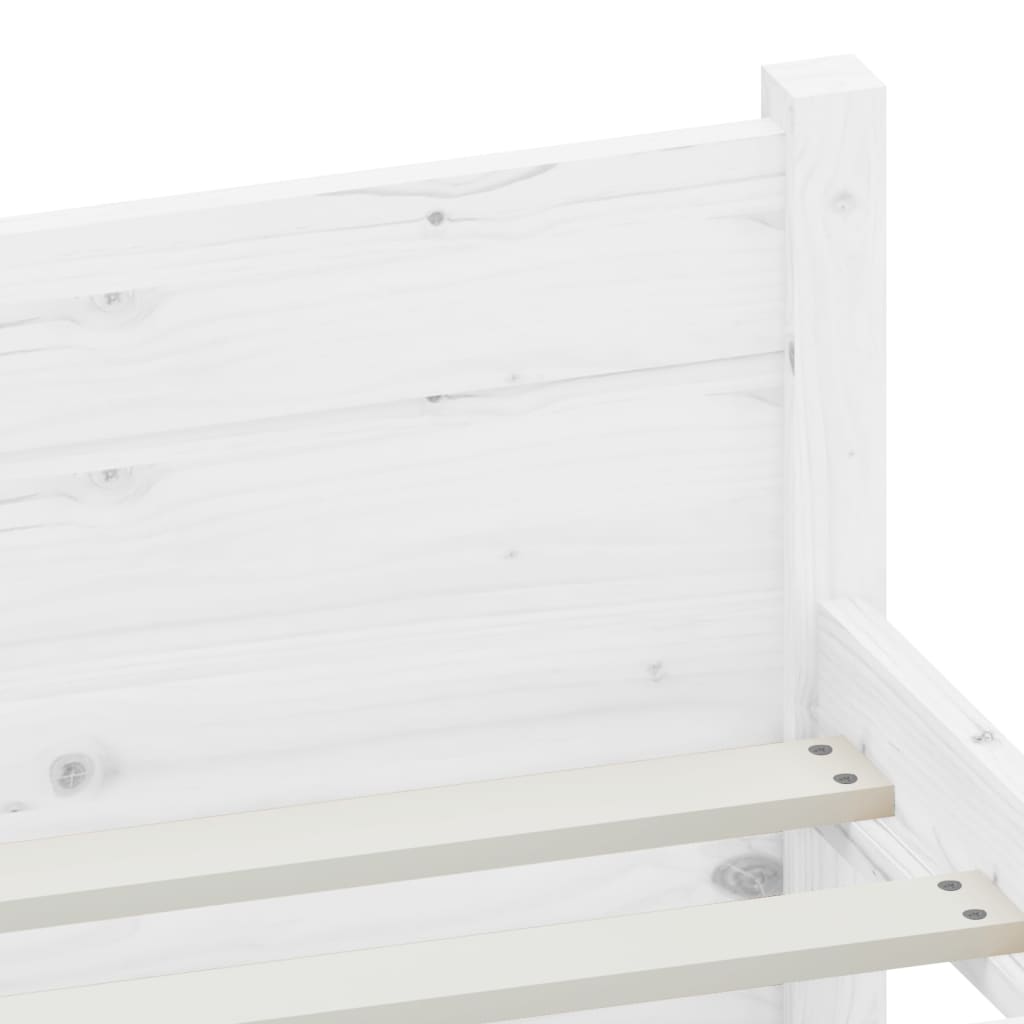 vidaXL Bedframe massief hout wit 90x190 cm