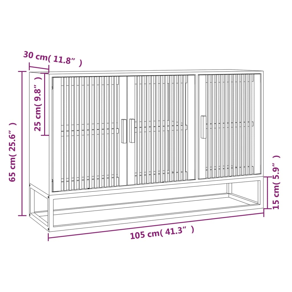 vidaXL Dressoir 105x30x65 cm bewerkt hout zwart